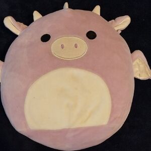 Pink and Cream Plush Cow Pillow